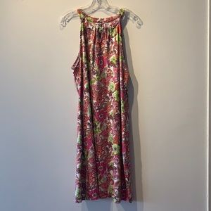 Macy’s Charter Club sheath dress, XL, floral pattern, white pink.